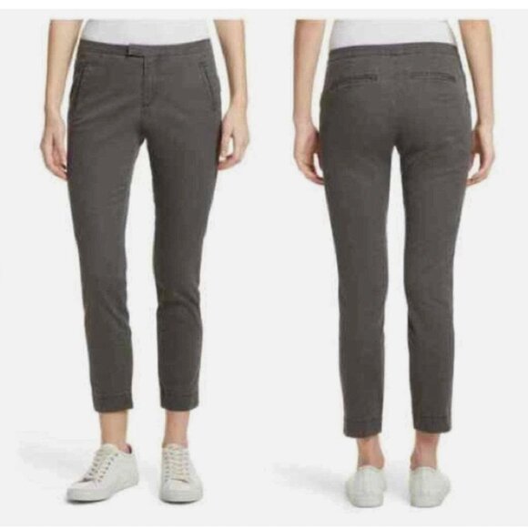 ATM Dark Gray Garment Wash Cotton Twill Slim Skinny Ankle Pants Size 4 - Picture 1 of 6